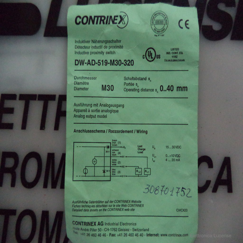 CONTRINEX-DW-AD-519-M30-320-3 CONTRINEX-DW-AD-519-M30-320-3