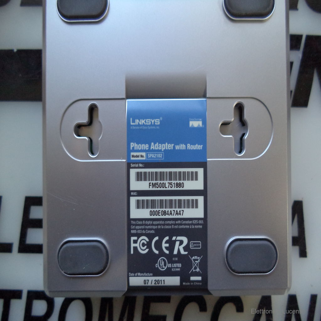 Elettronica Lucense LINKSYS SPA2102UE VOIP PHONE ADAPTER WITH ROUTER