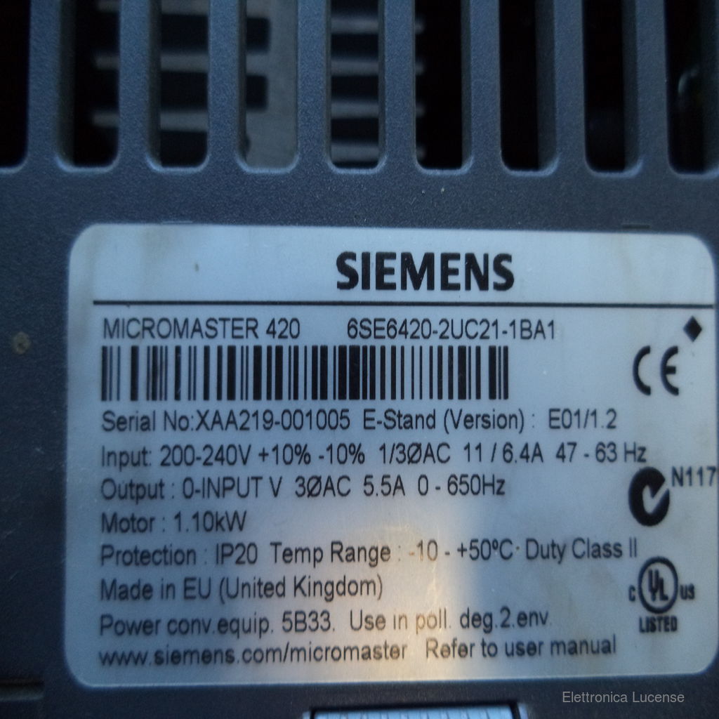 SIEMENS 6SE6420-2UC21-1BA1